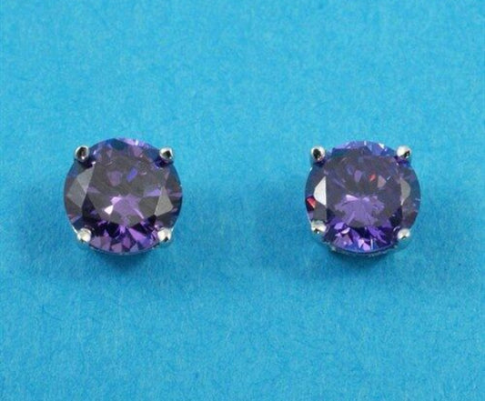 4 mm stud Amethyst earrings