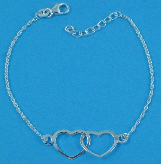 Double heart bracelet