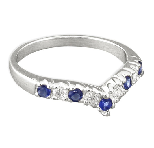 Sapphire cubic zirconia half-wishbone