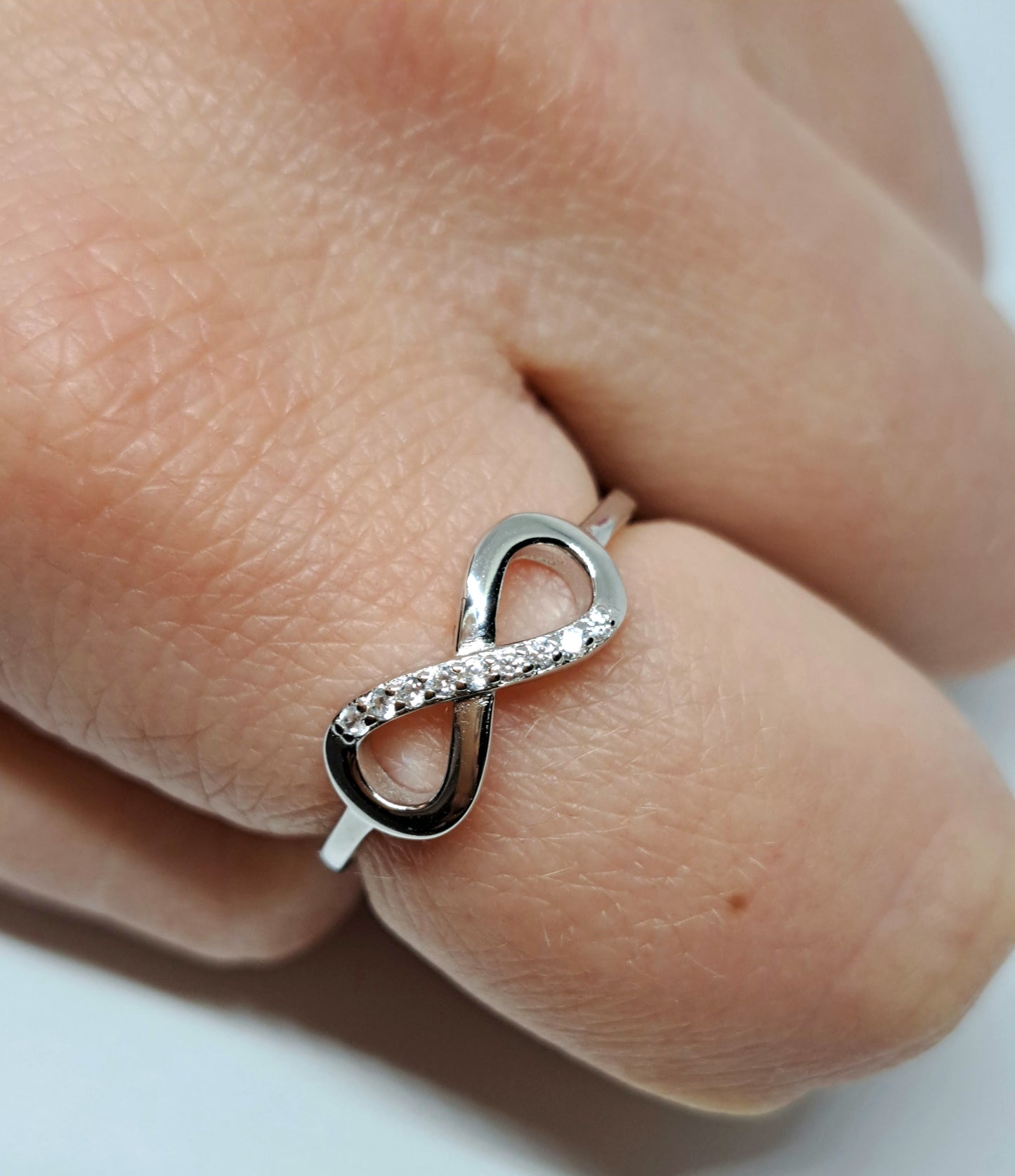 Infinity sterling silver ring